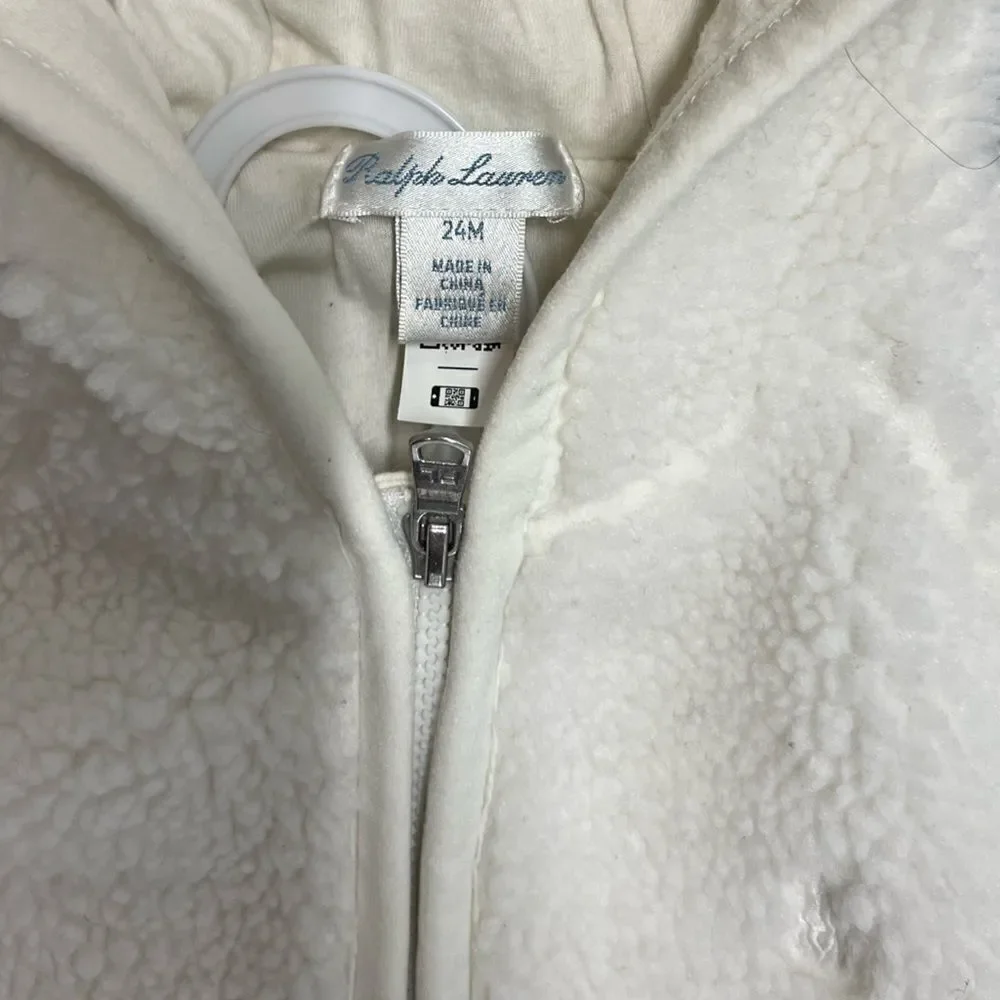 Ralph Lauren Sherpa Jacket Bear-Ear Hooded Teddy Fleece Jacket, Baby, 24mo